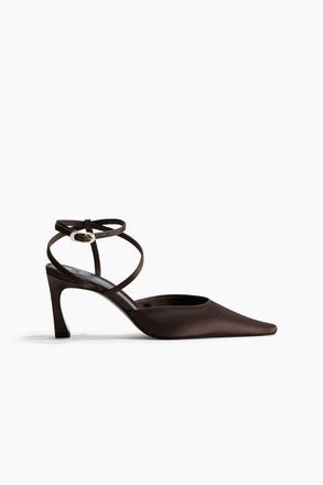 H&M Pointed Satin Court Shoes in Dark Brown at Nordstrom, Size 10