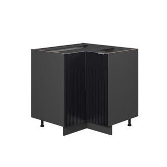 Vicco Armario De Esquina Fame-line, Rayas Negras, 80.5 Cm Sin Encimera