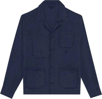 Vilebrequin Corentin Linen Overshirt - Heren - Casual Overhemden - Blauw - XL - Linnen - Overhemden