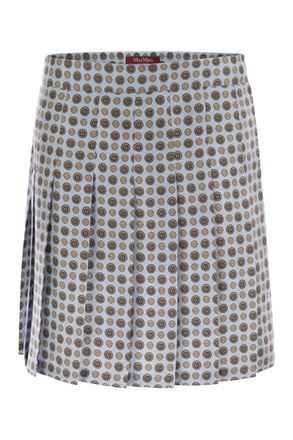 Max Mara Womens Madison - Pleated Silk Skirt - Light Grey - Size EU 34 (Womens)