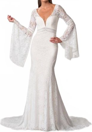 La Femme Kinsley Joelle Olivia Dress In White/ivory