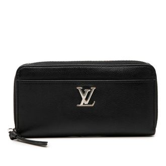 Louis Vuitton Black Noir Leather Long Wallet (Bi-Fold) (Pre-Owned)