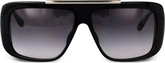 Alexander McQueen Eyewear Occhiali da sole squadrati oversize - Nero
