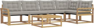 vidaXL Conjunto De Sof&aacute;s De Exterior 6 Uds. Blanco Y Gris Claro Vidaxl