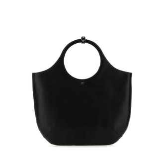 Courr&egrave;ges Black Leather Large Holy Handbag