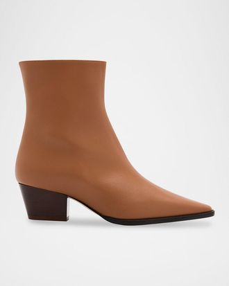 Manolo Blahnik Aliera Leather Booties