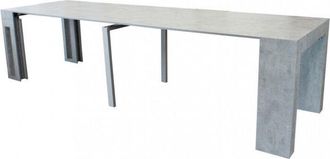 No Brand Tavolo consolle allungabile salvaspazio in mdf con struttura in metallo 90x50/300xH75 cm New Napoca - Grigio