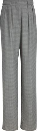 Emporio Armani Pleated Virgin Wool Blend Trousers in Charcoal at Nordstrom, Size 46