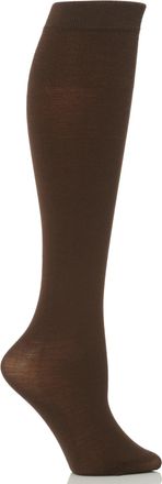 Trasparenze Ladies 1 Pair Trasparenze Jennifer Merino Wool Knee High Socks In 8 Colours - One Size - Dark Brown