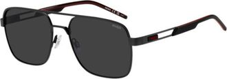HUGO BOSS Black double-bridge sunglasses with rubber logo