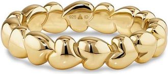 Devata Sweet Heart Eternity Band Ring in Gold Plated Sterling Silver in Yellow Gold at Nordstrom, Size 6