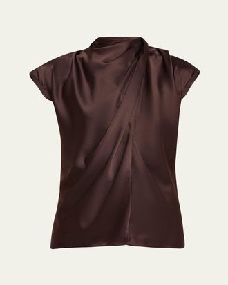 Veronica Beard Leilany Draped Tie-Back Top
