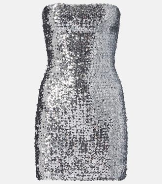 Gucci Sequined strapless minidress
