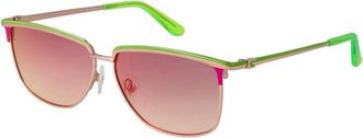 Guess Groene Metalen Zonnebril Multicolor Gradi&euml;nt - Dames - Zonnebrillen - Groen - ONE Size - Accessoires