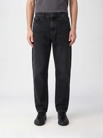 Canali D-Macro Baggy Jeans in Mid-Rise Cotton Denim with Five Pockets
