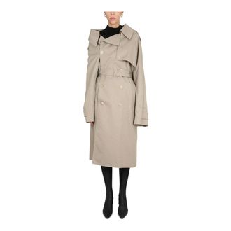 Balenciaga Dames, Mantels, Beige, Maat: XS Leer