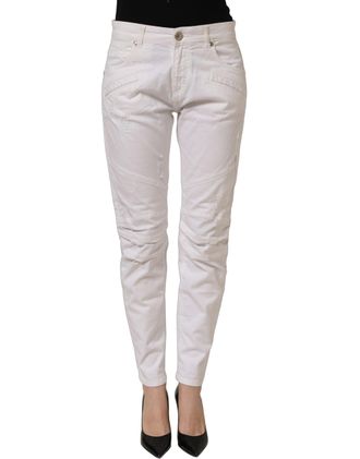 Balmain Cotton Stretch Skinny blue Trouser Womens Jeans (Pre-Owned)