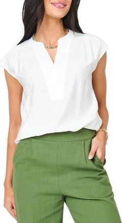 Gibsonlook Split Neck Cap Sleeve High-Low Top in White at Nordstrom Rack, Size X-Large