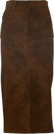 Isabel Marant Bisane Rok - Dames - Midirokken - Bruin - XS - Polyester - Rokken