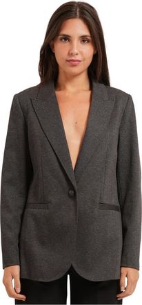 Yes-Zee Viscose-blend Jas - Dames - Blazers - Grijs - XS - Leer - Jassen