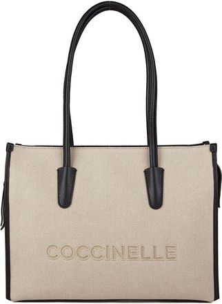 Coccinelle Myrtha26 Canvas Handtas Canvas Stof/Geribbeld Leer