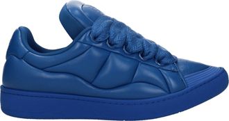 Lanvin Mens Quilted Leather Sneakers - Medium Blue - Size EU 41