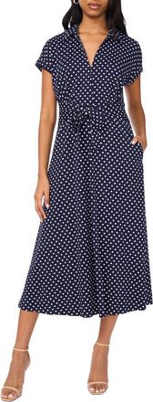 Halogen Polka Dot Midi Dress in Classic Navy at Nordstrom Rack, Size X-Large