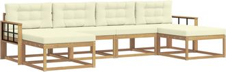 vidaXL Conjunto De Sof&aacute;s De Exterior 6 Uds. Blanco Y Crema Vidaxl