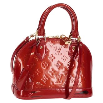 Louis Vuitton Alma Handbag Monogram Vernis Red Patent_Leather Handbag (Pre-Owned)