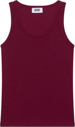 GCDS Gcds, Tops, Dames, Rood, S, Katoen, Ribbed Logo Lounge Tank