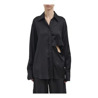 Andrea Ya'aqov Shirts, female, Black, Size: XS Camicia Over in Viscosa