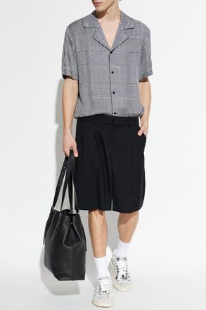 Balmain Wool Shorts, Mens, Black