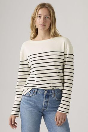 Levi's Su&eacute;ter a rayas Marin - Mujer - XS - Crema / Magnolia Stripe Egret Anthracite