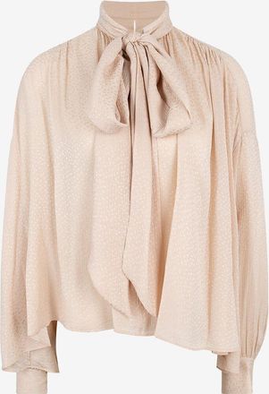 Chlo&eacute; Schluppenbluse aus gebl&uuml;mtem Seidenjacquard