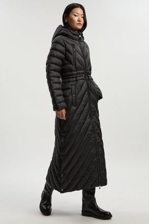 Karen Millen Lightweight Packable Maxi Coat in Black at Nordstrom, Size 12