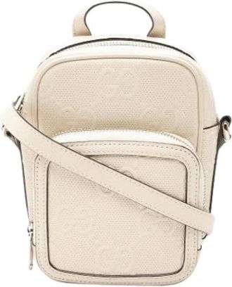 Gucci Pre-owned Satchel - Dames - Vintage Schoudertas - Beige - ONE Size - Leer - Vintage