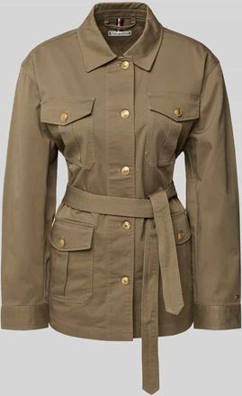 Tommy Hilfiger Regular Fit Hemdjacke mit goldfarbenen Kn&ouml;pfen in Taupe, Gr&ouml;&szlig;e XXL