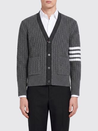 Thom Browne Cardigan in lana vergine con scollo a V e dettaglio 4-Bar