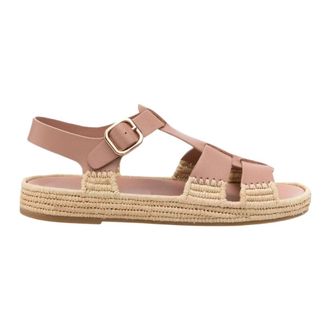 Paloma Barcel&oacute; Schoenen, Dames, Roze, 40 EU, Leer, Yuka Platte Sandalen