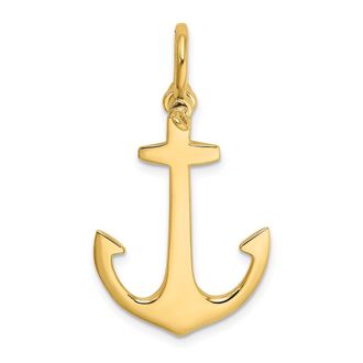 Diamond2Deal 10k Yellow Gold 3-D Polished Anchor Charm