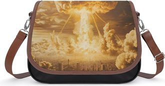 Generic Nuclear Radiation Crossbody Bags for Women Fashion Leather Shoulder Handbags With Adjustable Strap