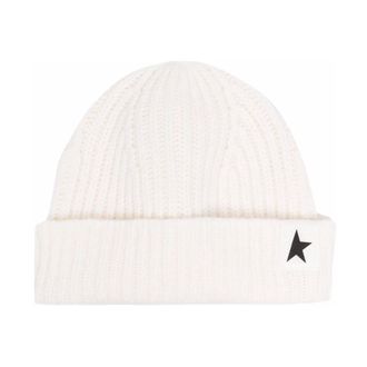 Golden Goose Star Damien Beanie - female - Golden Goose - Accessories - White - M - Accessories