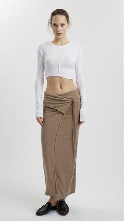 Mother of All Pepper Long Sleeves Crop Top in White at Nordstrom, Size X-Small