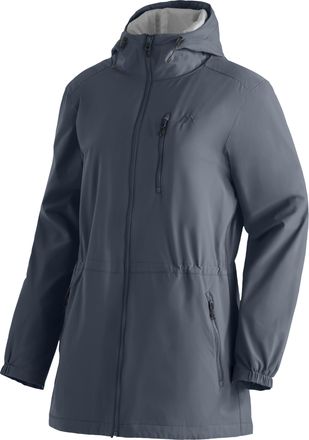 Maier Sports Parka MAIER SPORTS ArorA Loop W, Damen, Gr. 36, blau (graublau), 100% Polyester, Jacken Parka, Damen Jacke wasserdicht, Outdoorjacke, 3 Taschen aussen
