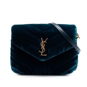 Saint Laurent Pre-owned Saint Laurent Small Matelasse Velvet Monogram LouLou Shoulder Bag Ladies PKUHYD5ALD5T3FGG