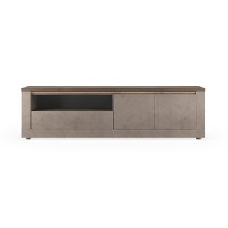 Calicosy Mueble de TV 2 puertas y 1 caj&oacute;n efecto bronce y mercurio L207 cm