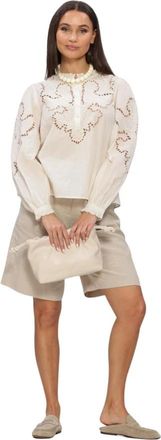 Summum Dames, Blouses & Shirts, Wit, Maat: XS Katoen
