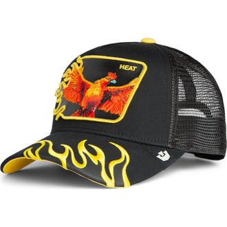 Goorin Brothers Heat Flames Embroidered Snapback Trucker Hat in Void at Nordstrom
