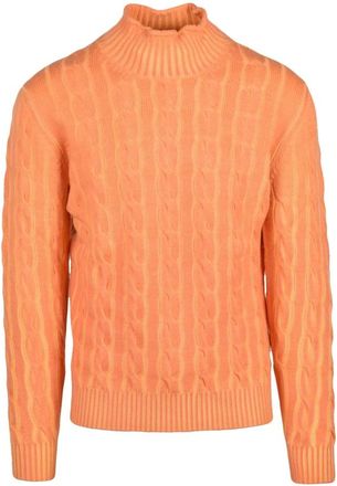 KANGRA Truien & Vesten, Heren, Oranje, L, Wol, Maglione Intrecciato