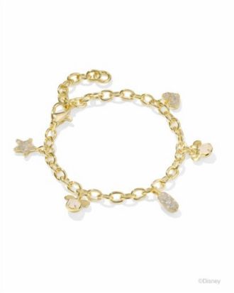 Kendra Scott Womens Mickey Minnie Charm Bracelet In Gold Iridescent White Mix